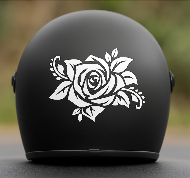 Wild rose design motorcycle sticker - TenStickers