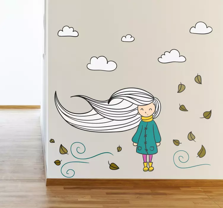 Wind Blows Kids Sticker - TenStickers