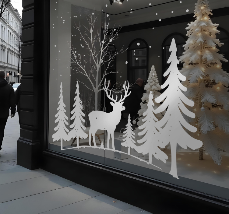 wintertime scene Christmas sticker - TenStickers