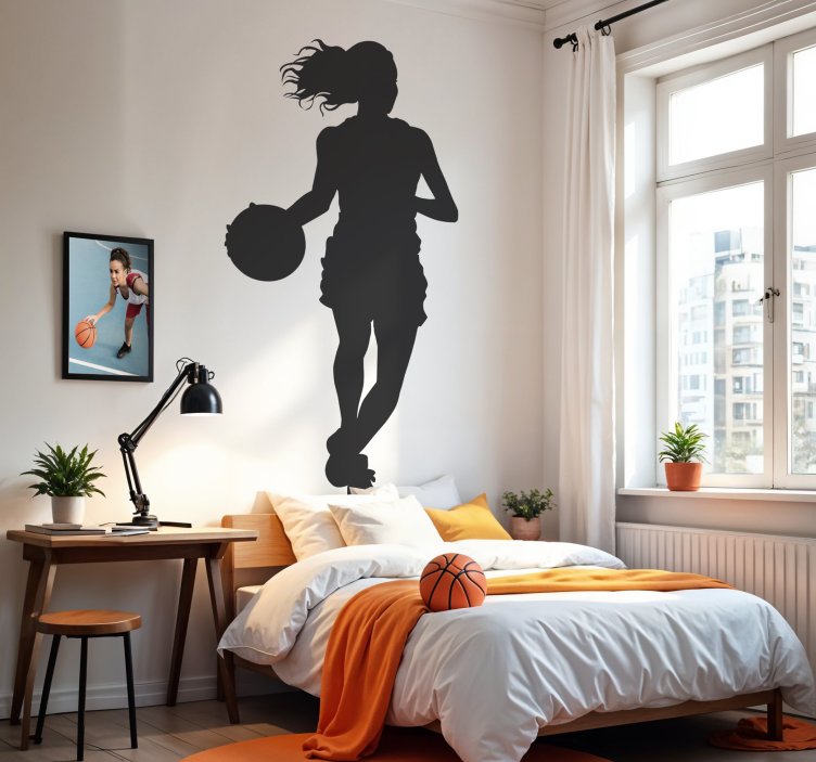 Woman basketball basketball wall sticker - TenStickers