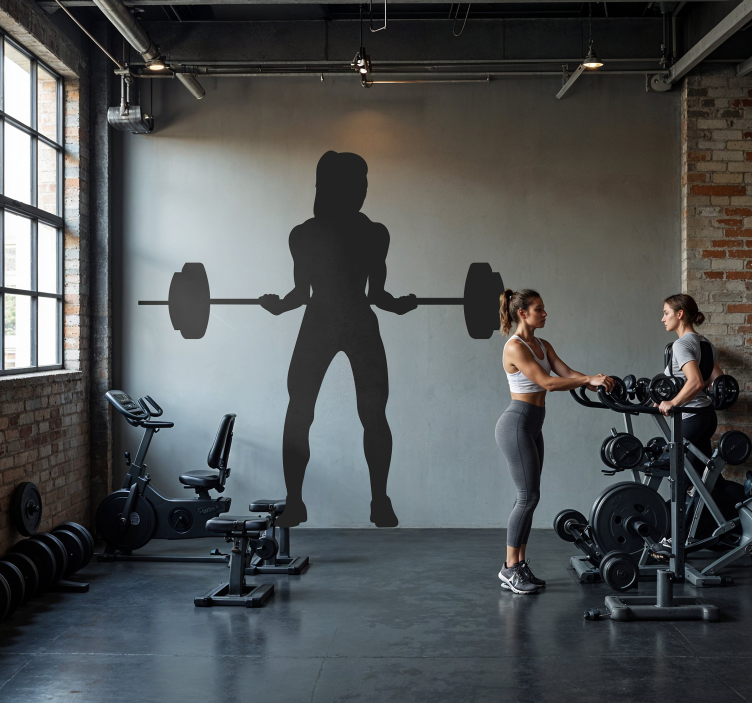 Woman lifting weights wall sticker - TenStickers