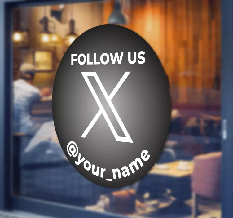 X twitter symbol round shop window sticker - TenStickers