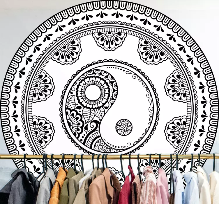 Yin Yang mandala wall sticker - TenStickers