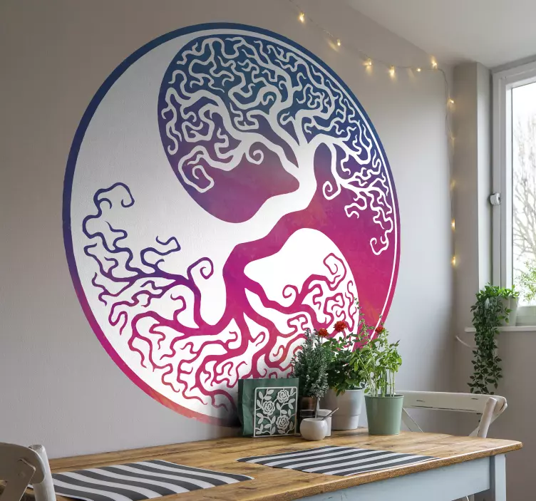 Yin yang tree life tree wall sticker - TenStickers
