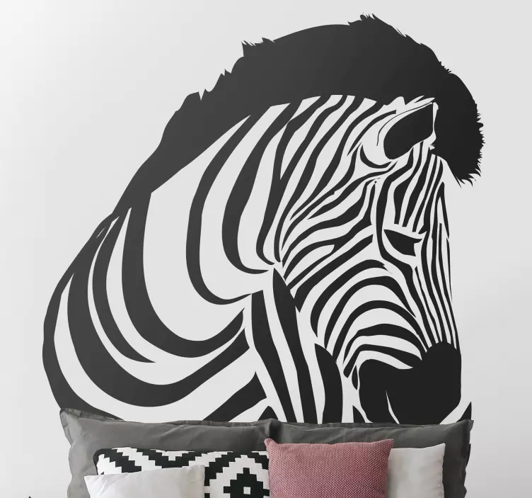 Zebra Silhouette Portrait Location sticker - TenStickers