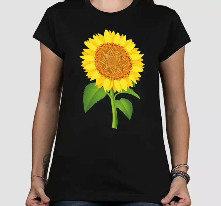 Beautiful sunflower  stem Mother daughter shirt - TenStickers