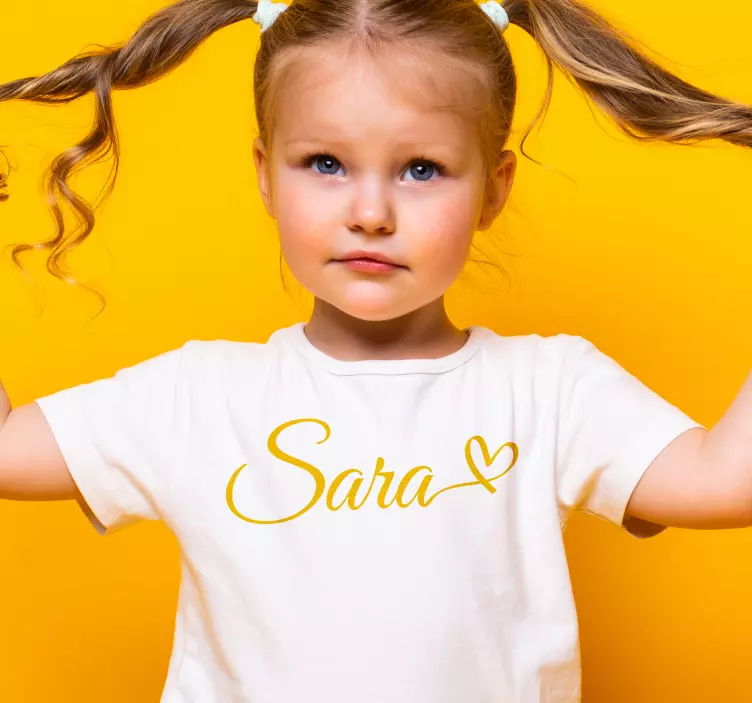 Calligraphic Name with a Heart: Lovely Heart T-shirts with name - TenStickers