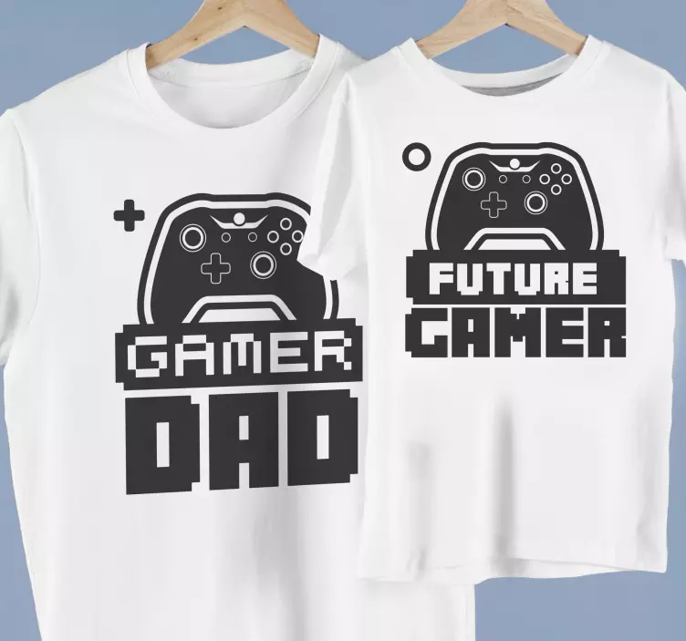 Dad and son gamers Father and son shirt - TenStickers