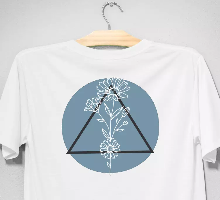 Floral Triangle Print t-shirt - TenStickers