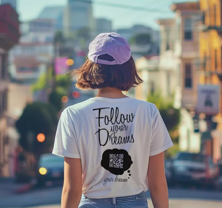 Follow your dreams QR code t-shirt - TenStickers