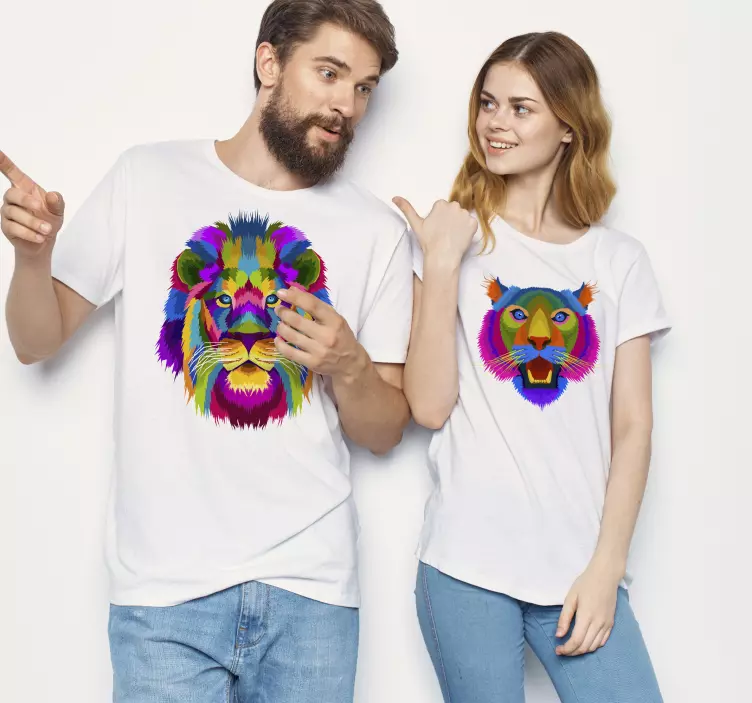 Lion and Lioness Couple t shirts - TenStickers