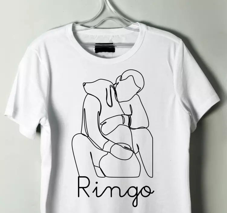 Bond with dog with name t-shirt - TenStickers