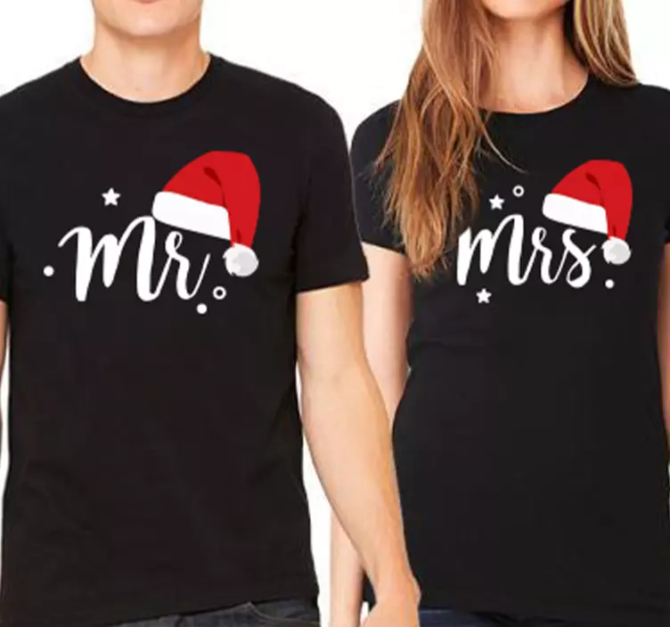 Mr and mrs santa Christmas shirt - TenStickers