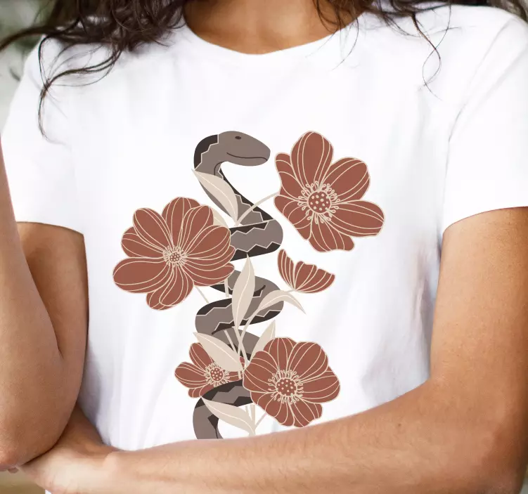 Serpent Flower Fusion t-shirt - TenStickers