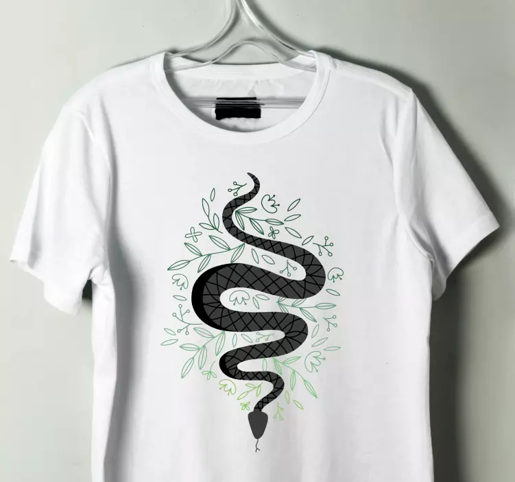 Snake and leaves tee t-shirt - TenStickers