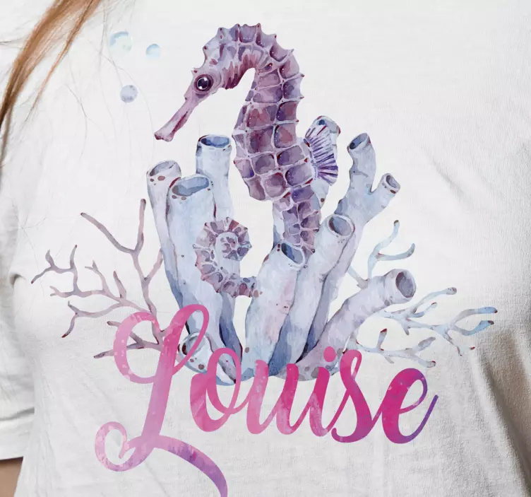 Watercolor Seahorse custom t-shirt - TenStickers