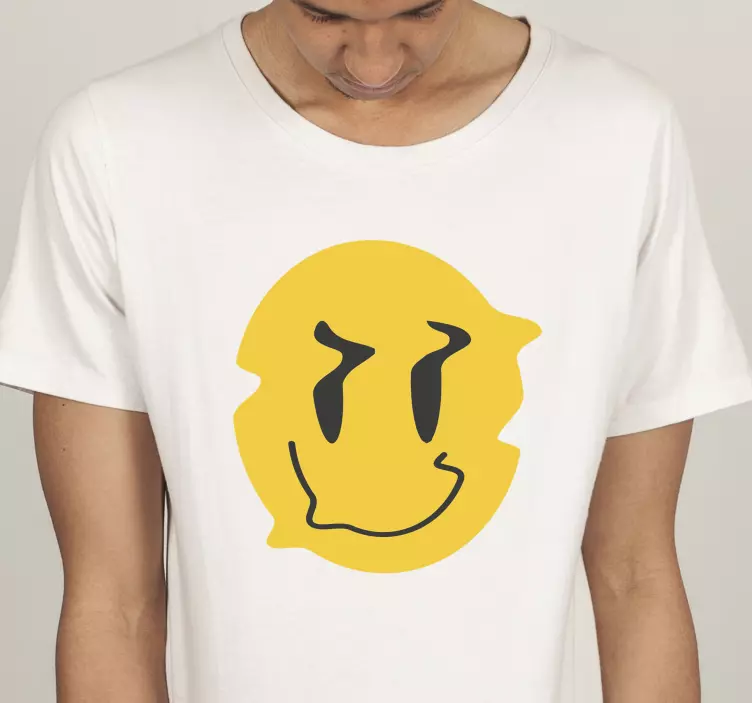 Yellow distorted smile Kids t-shirt - TenStickers