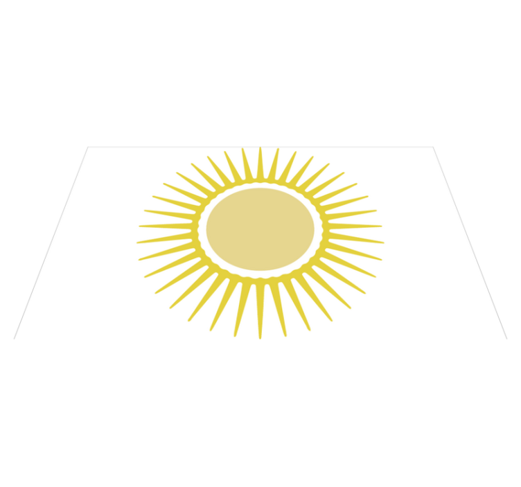 Yellow sun white  vinyl rug - TenStickers