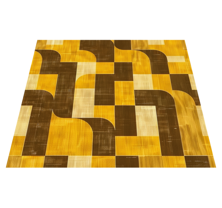 Art deco style yellow vinyl rug - TenStickers