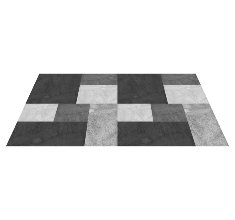 Modern squares design black vinyl rug - TenStickers