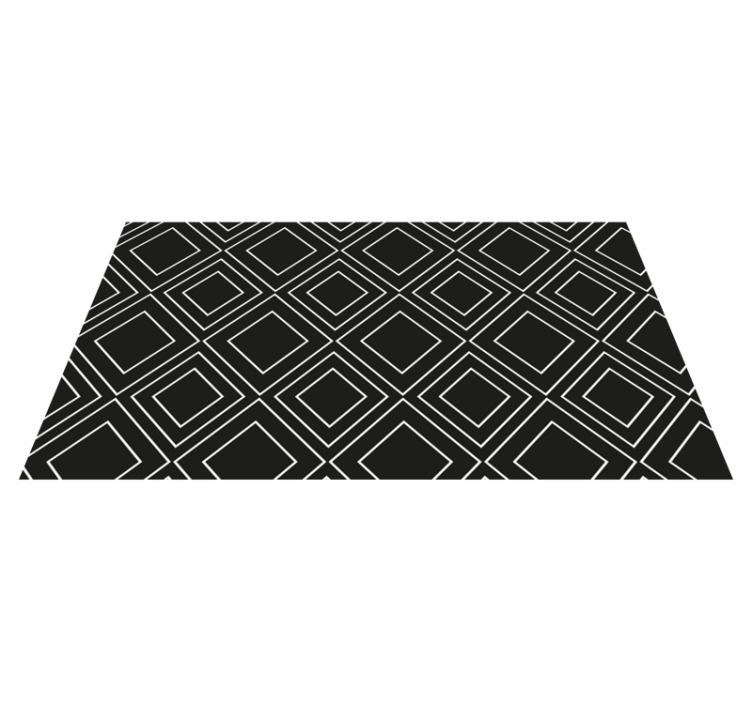 Black vinyl rug with geometric lines design - TenStickers