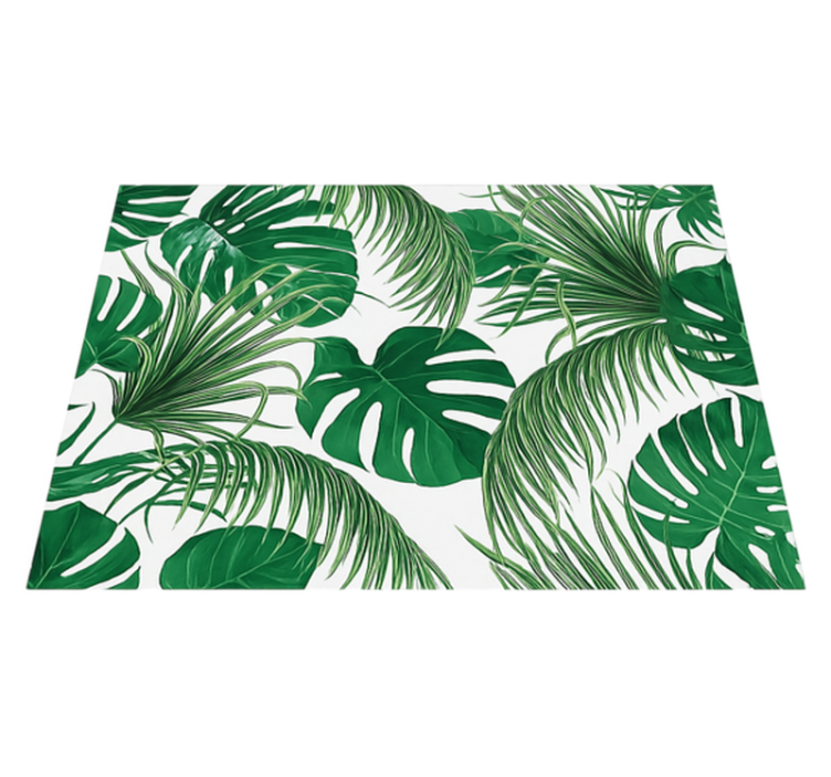 Tropical leaves design outdoor vinyl rug - TenStickers