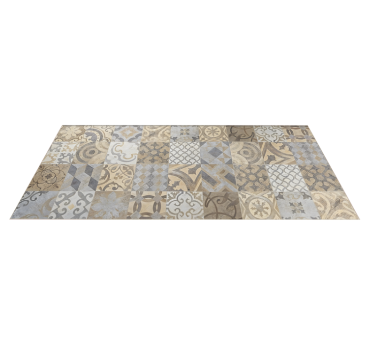 Cementine Arancioni mosaic vinyl rug - TenStickers