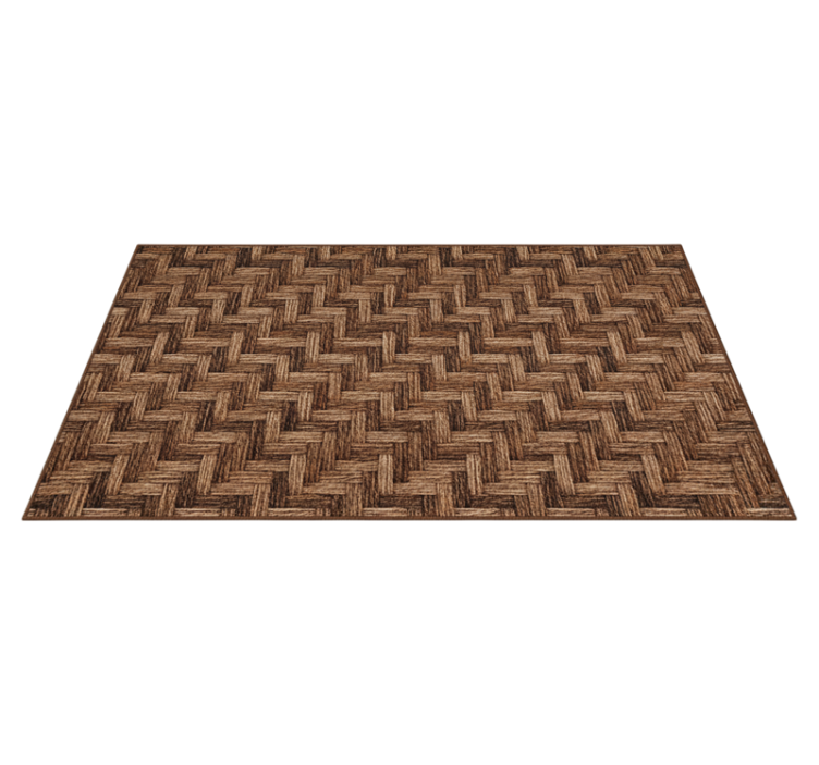 Textured vinyl rug in brown fabric effect - TenStickers
