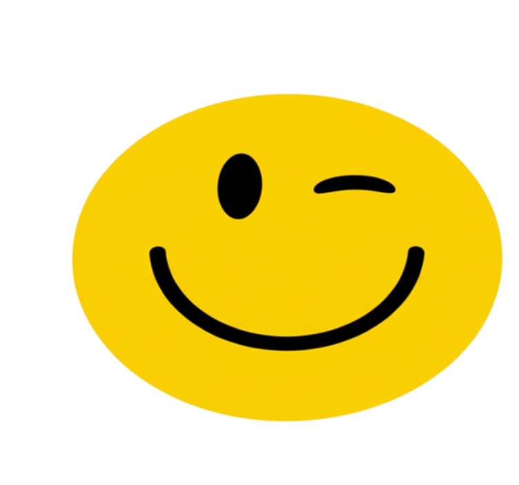 Circular vinyl rug with a playful wink  - TenStickers