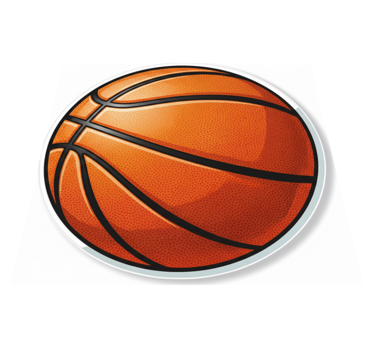Circular vinyl rug in orange basketball design - TenStickers