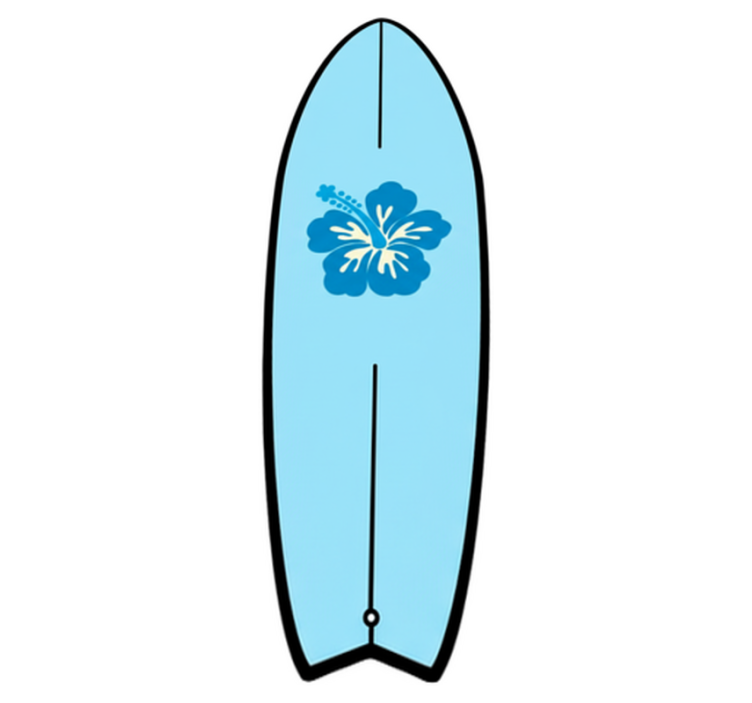 Nature vinyl rug hawaiian flower surfboard design - TenStickers