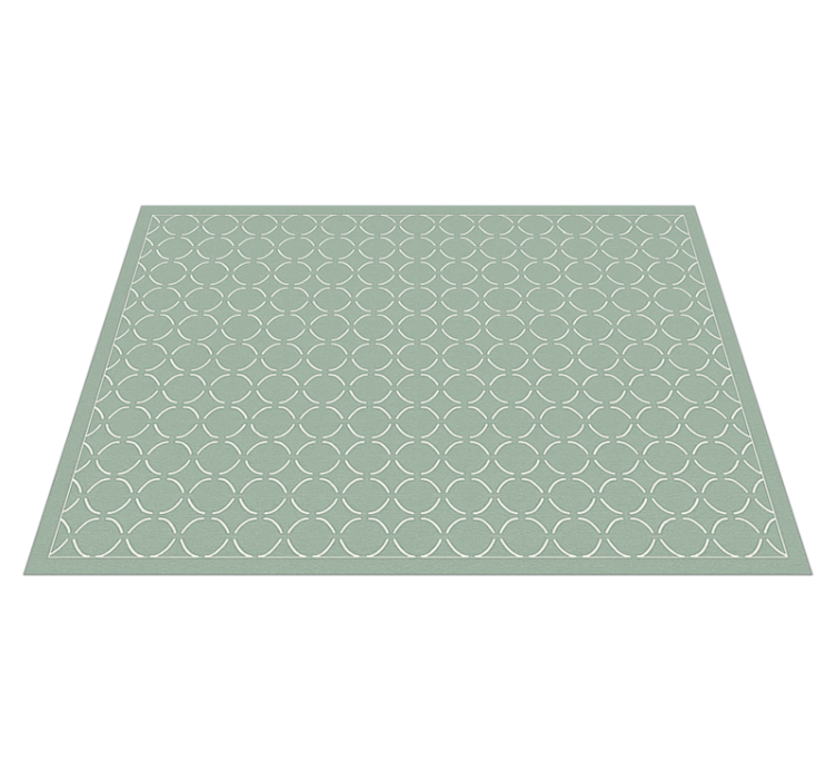 Muted celadon lattice kitchen vinyl rug - TenStickers