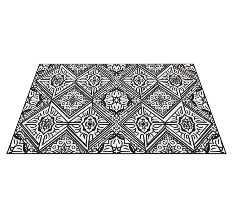 Kitchen vinyl rug vibrant contrast kaleidoscope - TenStickers