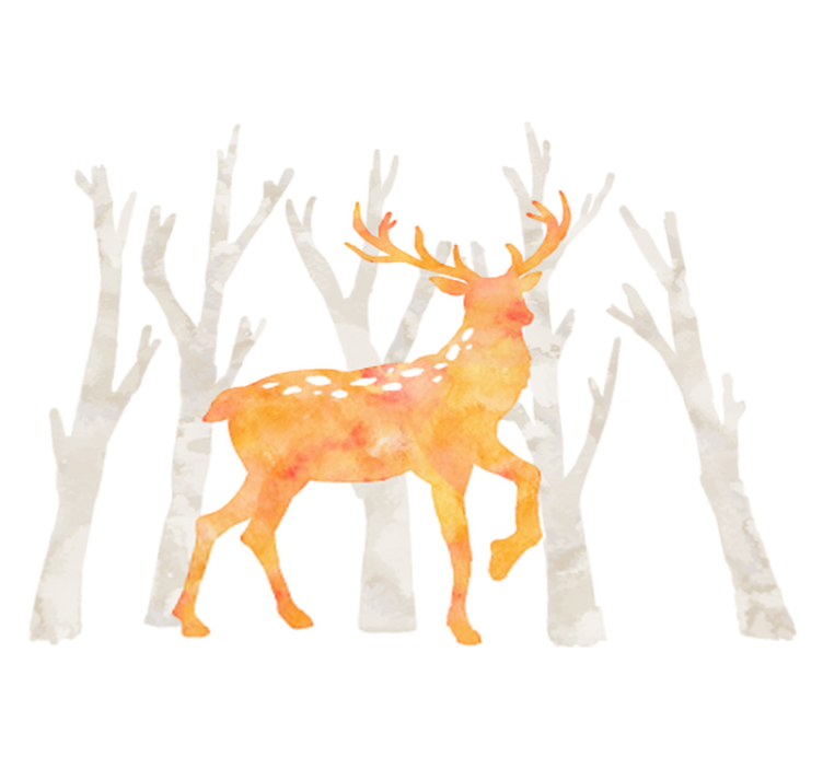 Animal vinyl rug deer winter design - TenStickers