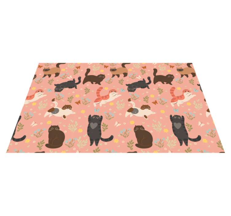 Animal vinyl rug with seamless cat design - TenStickers