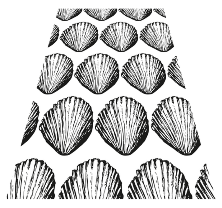 Animal vinyl rug with retro seashell design - TenStickers