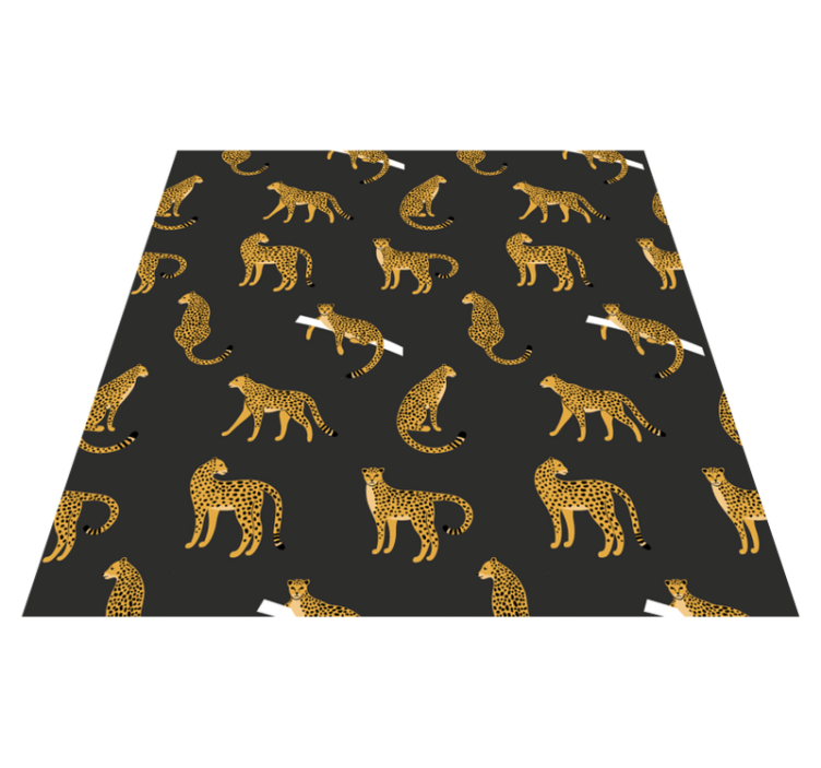 Animal vinyl rug leopards on dark background - TenStickers