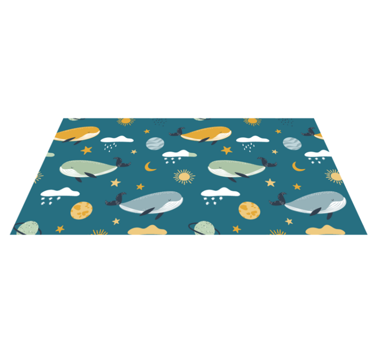 Animal vinyl rug with trendy whale design - TenStickers