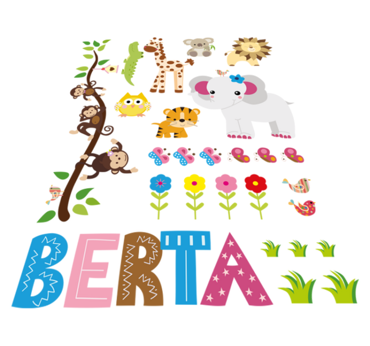 Animal vinyl rug jungle tree personalized - TenStickers