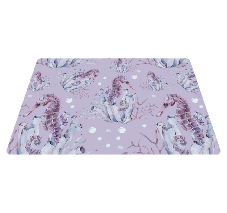 Animal vinyl rug watercolor seahorse design - TenStickers