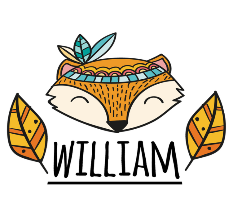 Personalized nordic fox with feathers animal vinyl rug - TenStickers