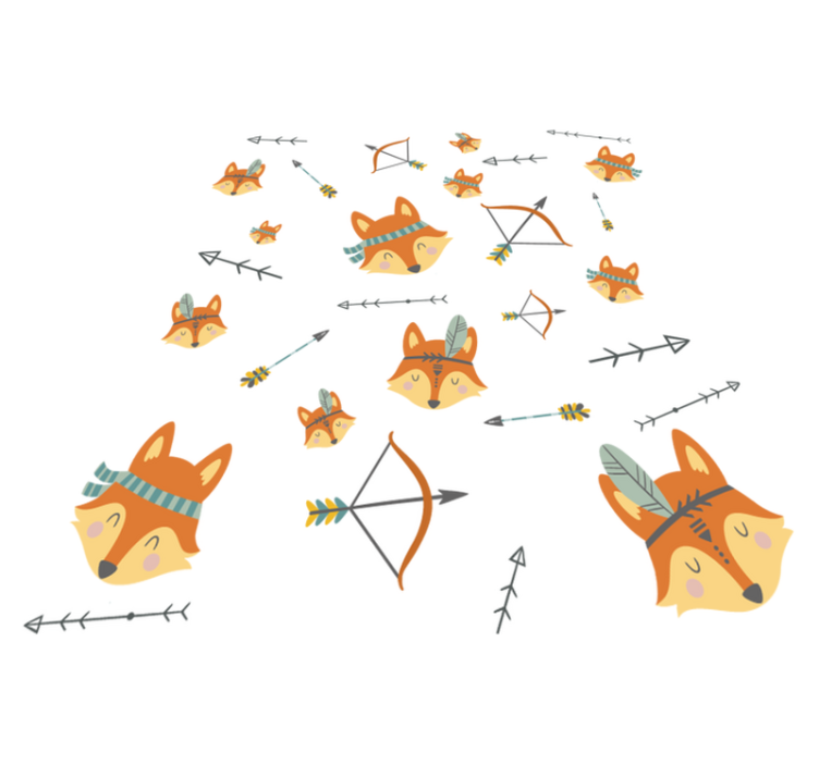 Fox and arrow animal vinyl rug - TenStickers