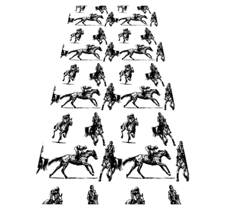 Animal vinyl rug in black and white horse pattern - TenStickers