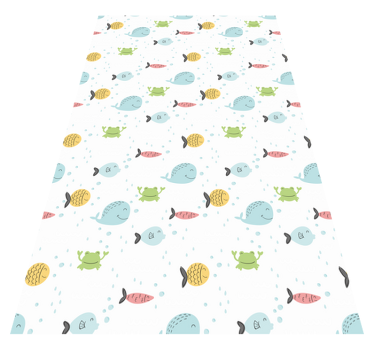 Animal vinyl rug with colorful fish on white background - TenStickers