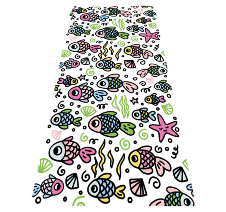 Animal vinyl rug with multicolor fish pattern - TenStickers