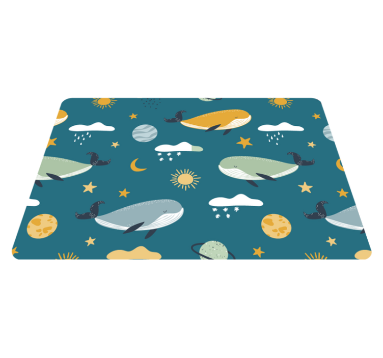 Trendy whale pattern animal vinyl rug - TenStickers