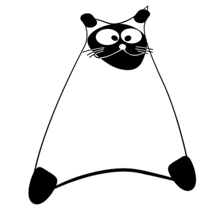 Animal vinyl rug in original monochrome outline - TenStickers