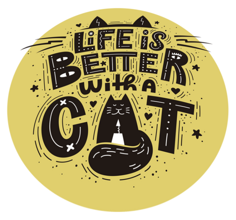Animal vinyl rug life is better with cats - TenStickers