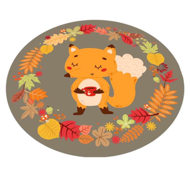 Animal vinyl rug charming fox sculpture - TenStickers