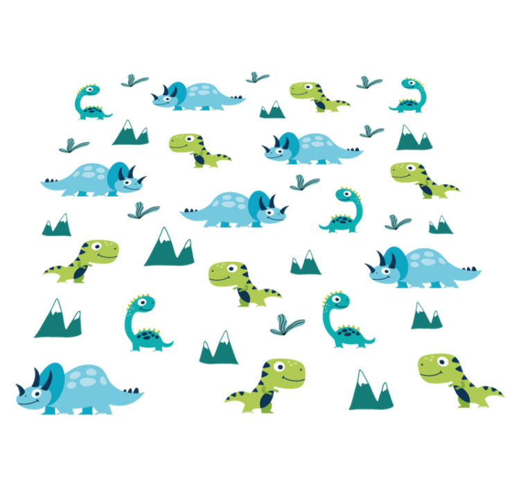 Playful dino patterns animal vinyl rug - TenStickers